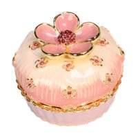 Ioensy - Joyero Esmaltado Con Bisagras, Organizador Retro Para Oficina, Exterior, Interior, Viajes, Color Rosa