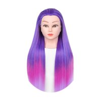 Ioensy - Maniquí Cosmetología Cabeza De Muñeca Cabeza De Maniquí Para Rizar El Cabello Maquillaje Enrollado Gradual Violeta Rosa