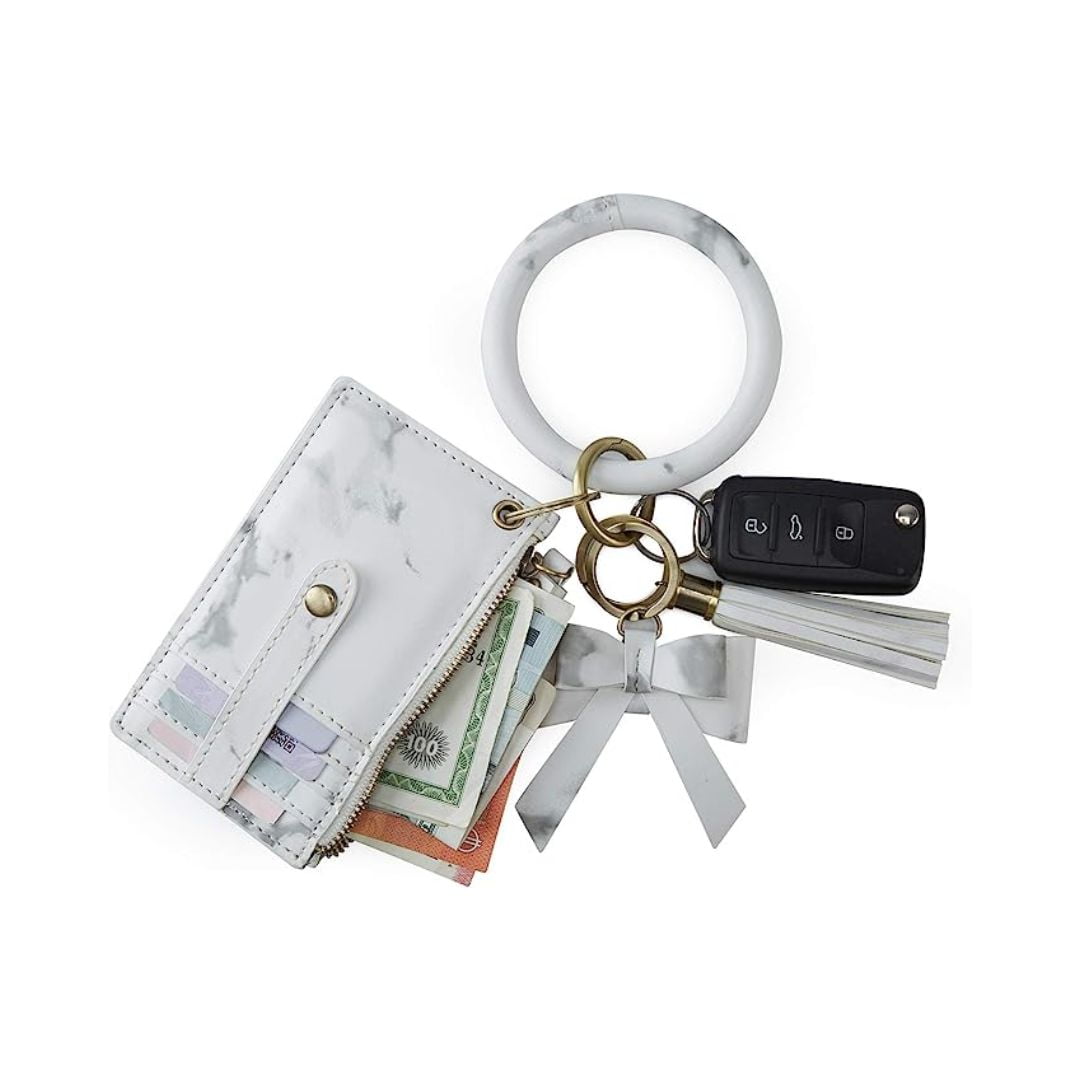 Ecosusi - Llavero De Pulsera Con Borla Y Lazo - Mármol