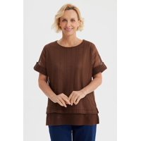 Fashionspark - Polera Mujer Malla Café- Ll