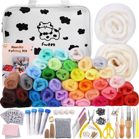 Kit de fieltro Mayboos - 42 colores de lana cardada