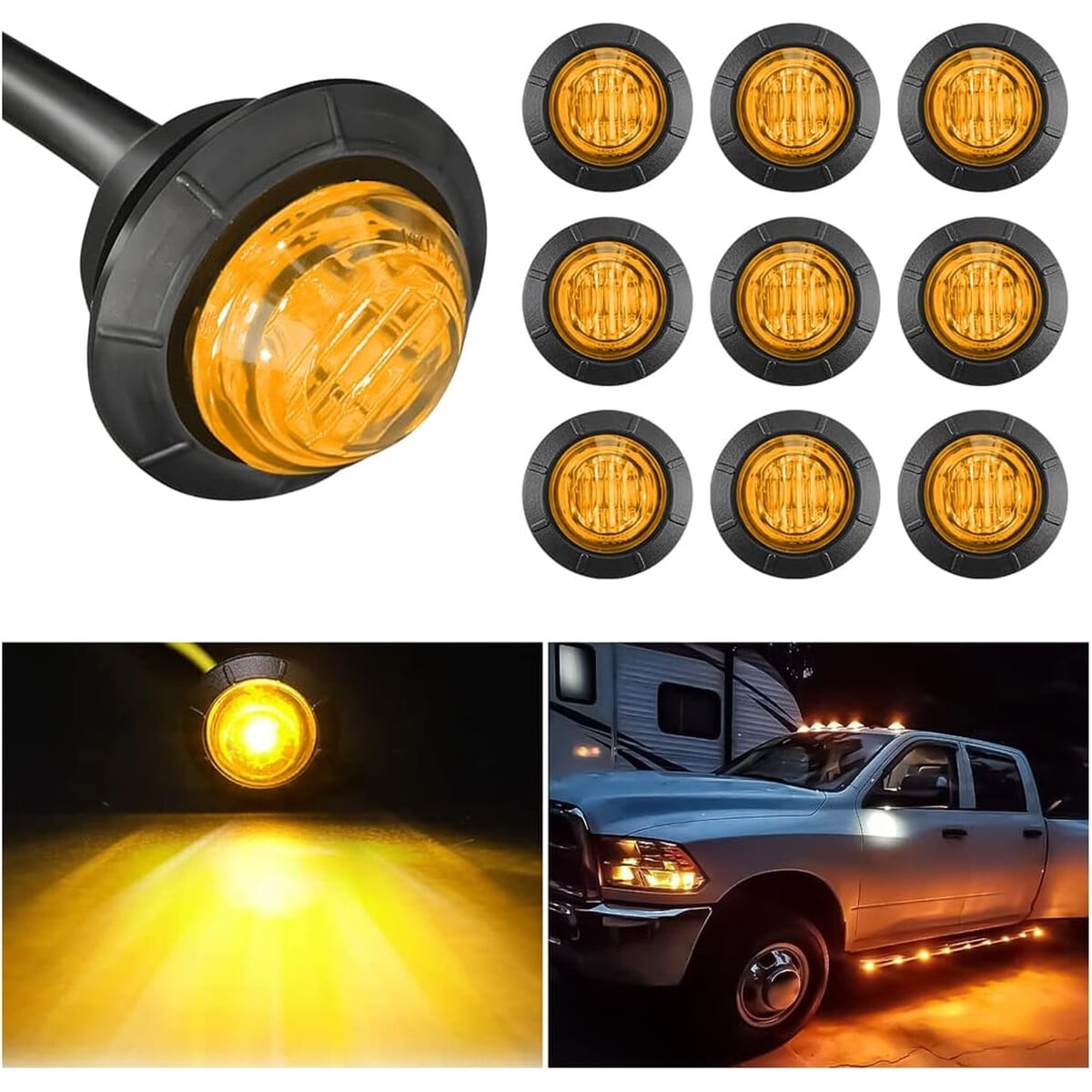 Luces Led Redondas Marcador Hipopy 12v Impermeables