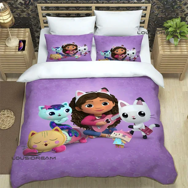 G-Gabby's Dollhouse Bedding Sets exquisite bed supplies set duvet cover bed comforter set bedding set luxury birthday gift Bed Sheets