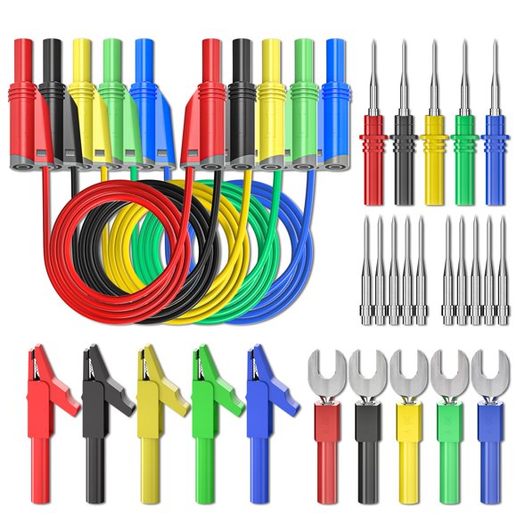 Kit de cables de prueba Goupchn P1050-1, 5 unidades, conector tipo banana, silicona