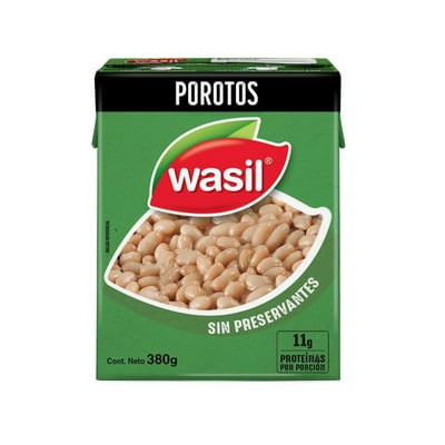Porotos Blancos Caja Drenado 230 G - Neto 380 G Wasil
