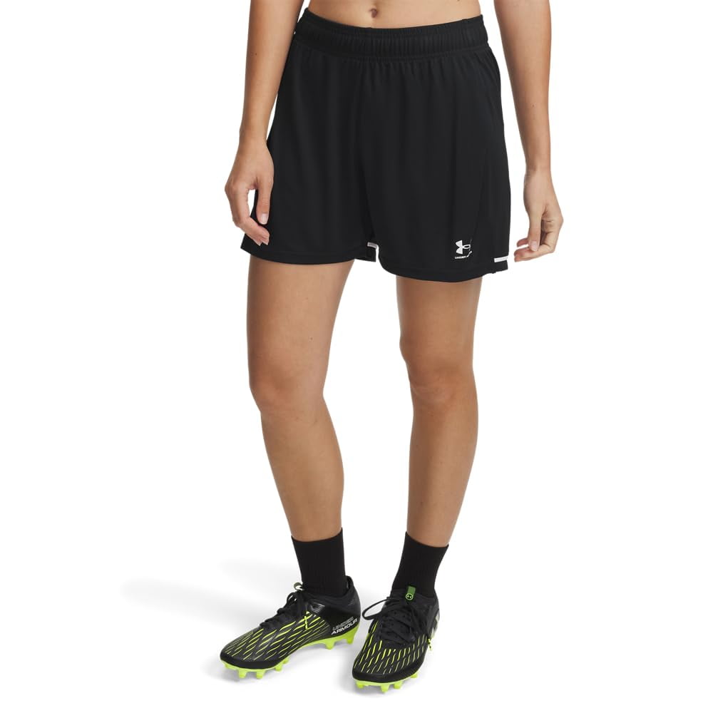 Pantalones Cortos Under Armour Challenger Para Mujer, Color Negro Y Blanco, Talla M