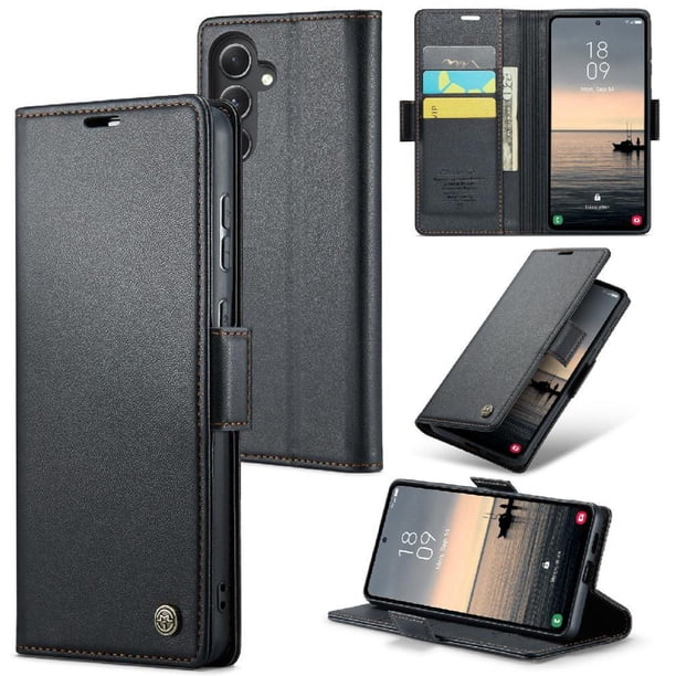 CaseMe tipo cartera Samsung Galaxy S23 FE con cierre magnético, RFID, tarjetero, soporte, carga inalámbrica