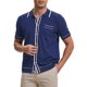 thumbnail image 4 of INSPIRE CHIC Camisa de punto para hombre de regreso a clases con botones, manga corta, ligera, casual, de verano, polo tejido, talla S, azul oscuro, 4 of 6