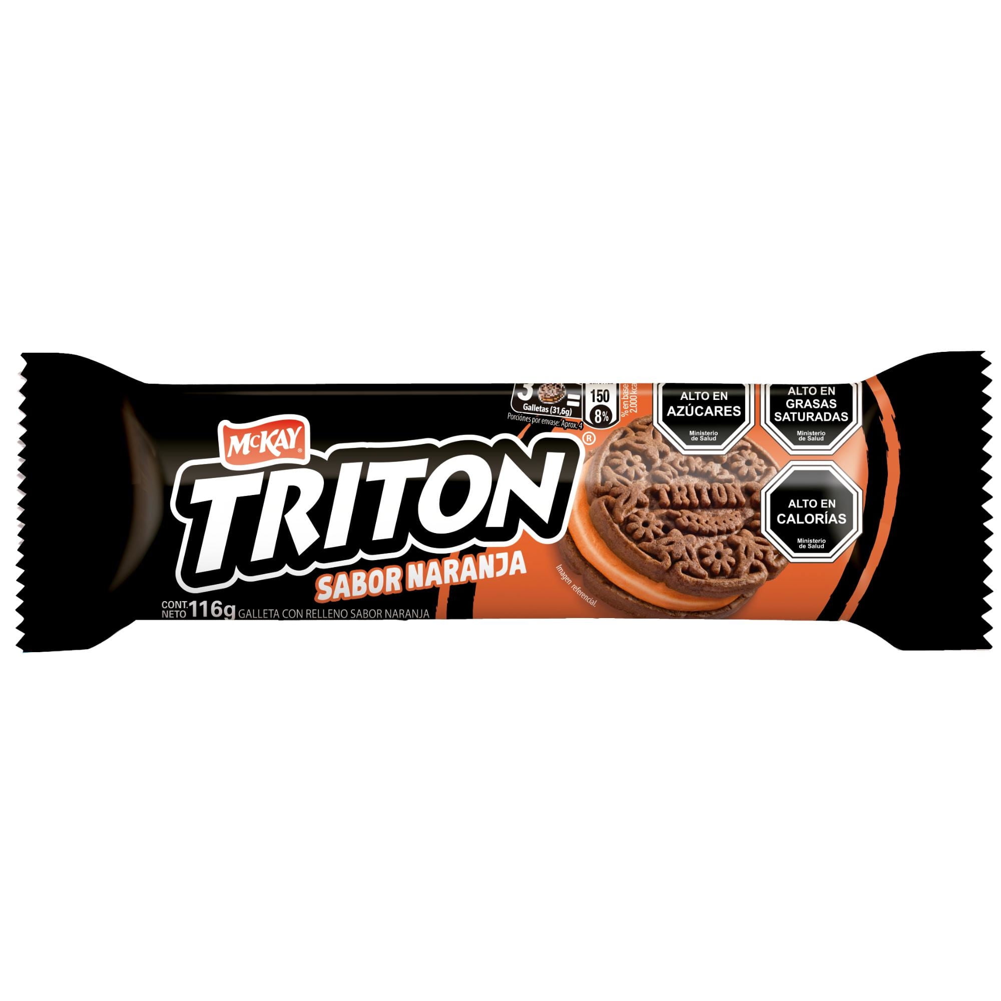 Paquete Galleta Triton Naranja 116 g McKay