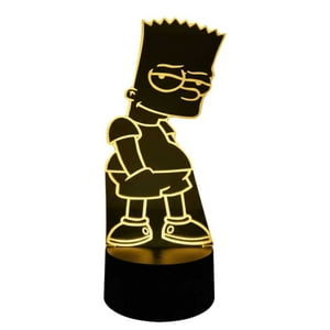 Lelumania - Lampara Ilusion 3D Bart De 7 Colores, Base Touch