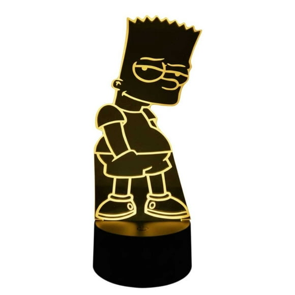 Lampara Ilusion 3D Bart de 7 colores, Base touch