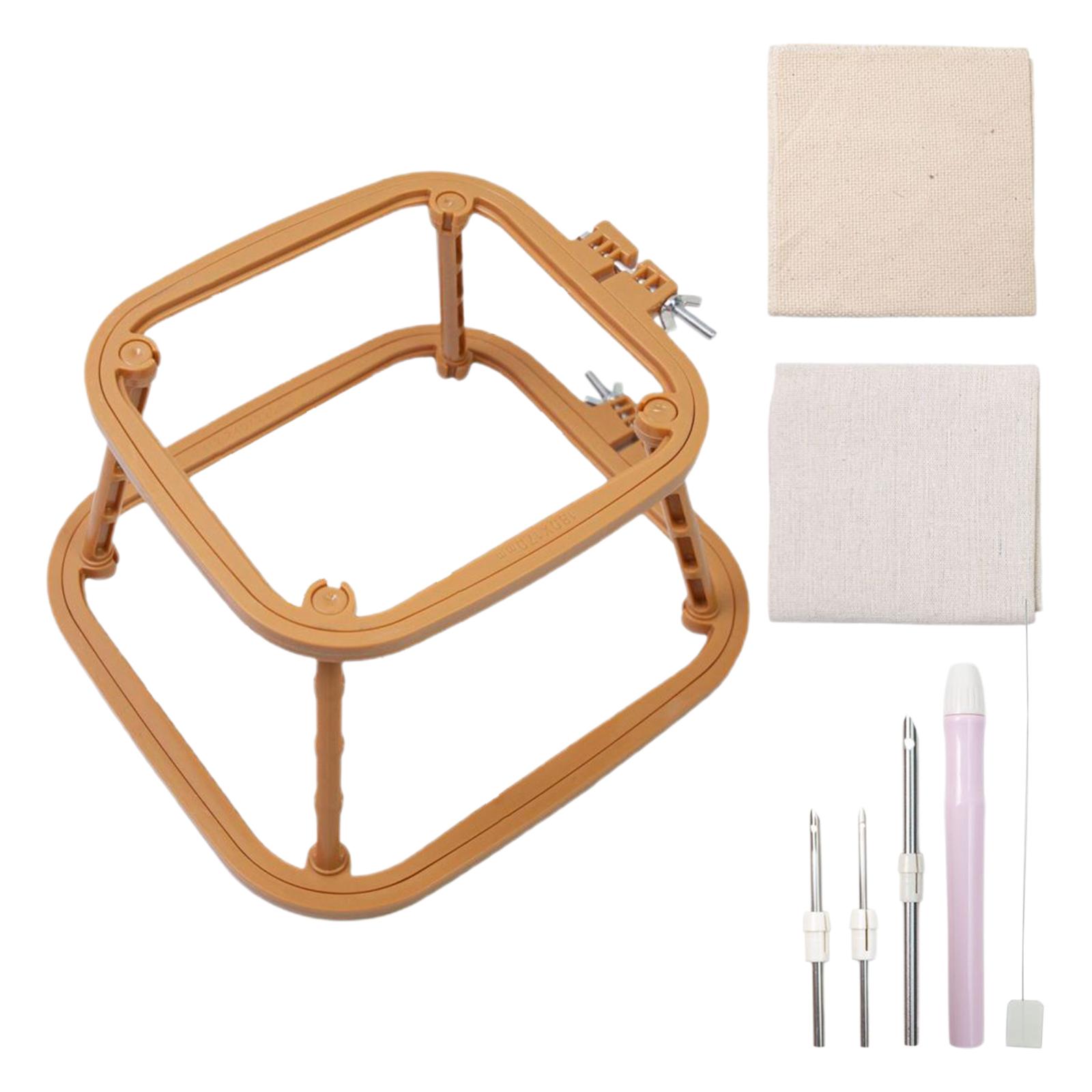 Magideal - Soporte Para Mesa De Bordado, Mango De Aguja De Punzón, Conjunto De Herramientas De Tela De Lino, Accesorios Para Arte De Costura, Artesanía, Punzón,