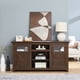 thumbnail image 2 of 2 Doors Cabinet Farmhouse Cabinet, Farmhouse TV Stand Barn Design,Modern Farmhouse TV Media Stand, Large Barn Inspired Home Entertainment Console,Espresso, 60.23"W*15.35"D*31.7"H, 2 of 3