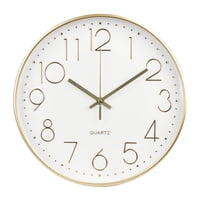 Reloj De Pared Bakbrand Que No Hace Tictac Y Silencioso, 30 Cm, Dorado
