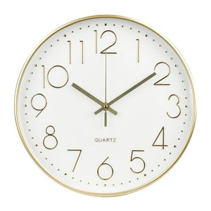 Reloj De Pared Bakbrand Que No Hace Tictac Y Silencioso, 30 Cm, Dorado