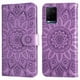 thumbnail image 2 of Funda tipo cartera FOXDOCK para Vivo Y21 , diseño girasol en relieve, cuero PU, cierre magnético, soporte y tarjetero, 2 of 5