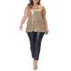 thumbnail image 2 of Agnes Orinda Tops sin mangas para mujer de talla grande con brillo, lentejuelas y escote en V, talla 5X, color dorado, 2 of 6