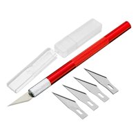 Gen - Bisturi Cortante Tipo Lapiz Con Cuchillas Metal Manualidades Rojo