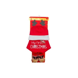 Set De 3 Piezas Mi Primera Navidad Unisex Bambino