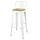 thumbnail image 3 of Pack 4 Taburetes Pisos Metal Tolix asiento madera con respaldo LF5-03HBW - blanco, 3 of 7