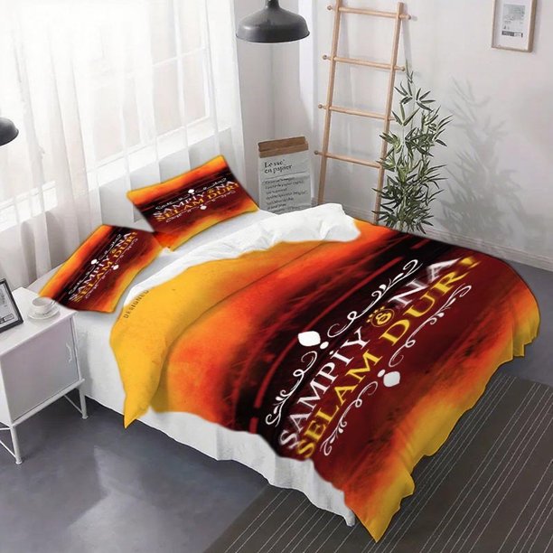3pcs Galatasaray S.K. Cheering Theme Duvet Cover Set - Soft Duvet And Pillowcases Suitable for All Seasons