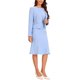 thumbnail image 4 of INSPIRE CHIC Conjuntos de Negocios para Mujeres Vestido Midi Sin Mangas con Cola de Sirena Traje de Maestra para Regreso a Clases Blazer Sin Cuello Conjunto de Vestido de 2 Piezas Azul Claro S, 4 of 6