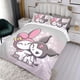 thumbnail image 3 of My Melody Conjunto de sábanas temático, trío de piezas, cómodo y amigable con la piel, diseño único, regalo de decoración para el hogar para familiares, amigos y fans,173cm *218cm, 3 of 6