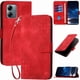 thumbnail image 1 of Funda Flip Premium Fibra de Carbono para Motorola MOTO G Play 2025 con Soporte y Cierre Rojo, 1 of 6