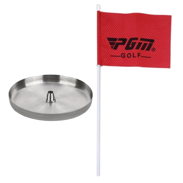 Copa de agujero para golf de material acero inoxidable con bandera en interiores y exteriores herramientas de entrenamiento de práctica , 1,3 cm 13 cm