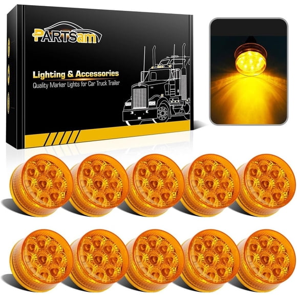 Luz Marcador Lateral Partsam 2 Pulg 9 LED ámbar