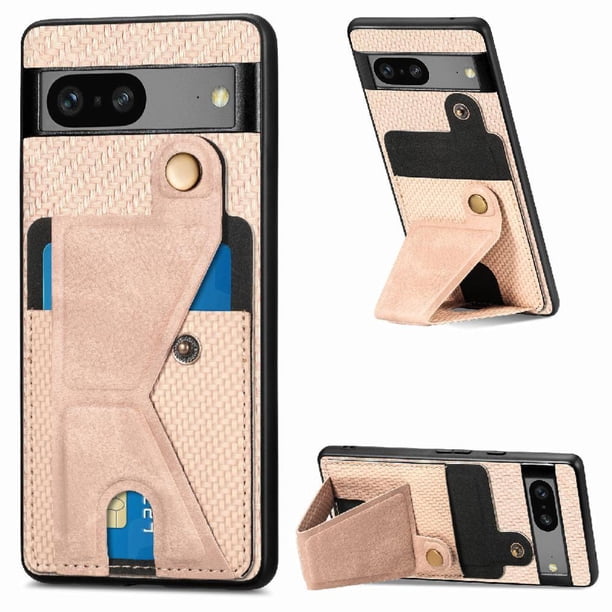 Funda Resistente para Google Pixel 7A con Tarjetero y Soporte, Diseño Magnético Blanco
