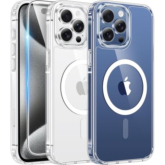 Funda FNTCASE iPhone 15 Pro Max 6.7 Clear Magnética Antigolpes