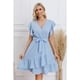 thumbnail image 1 of Vestido Corto Mujer Manga Corta Casual Eventos Cuello V 3332, 1 of 3