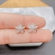 thumbnail image 1 of Gorgeous Flower Design Earrings with Shiny Zircon Decor & 14K Gold Plating - Perfect Gift for the Special Lady in Your Life!, 1 of 5