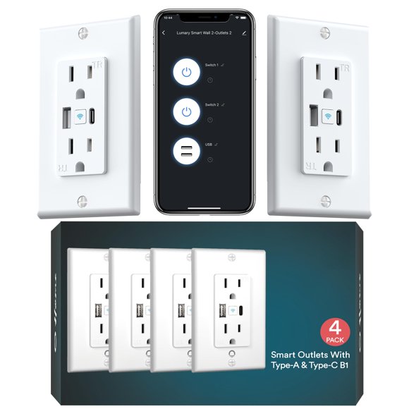Enchufe inteligente iLintek 15 A USB tipo A/C 110 V con temporizador y control remoto