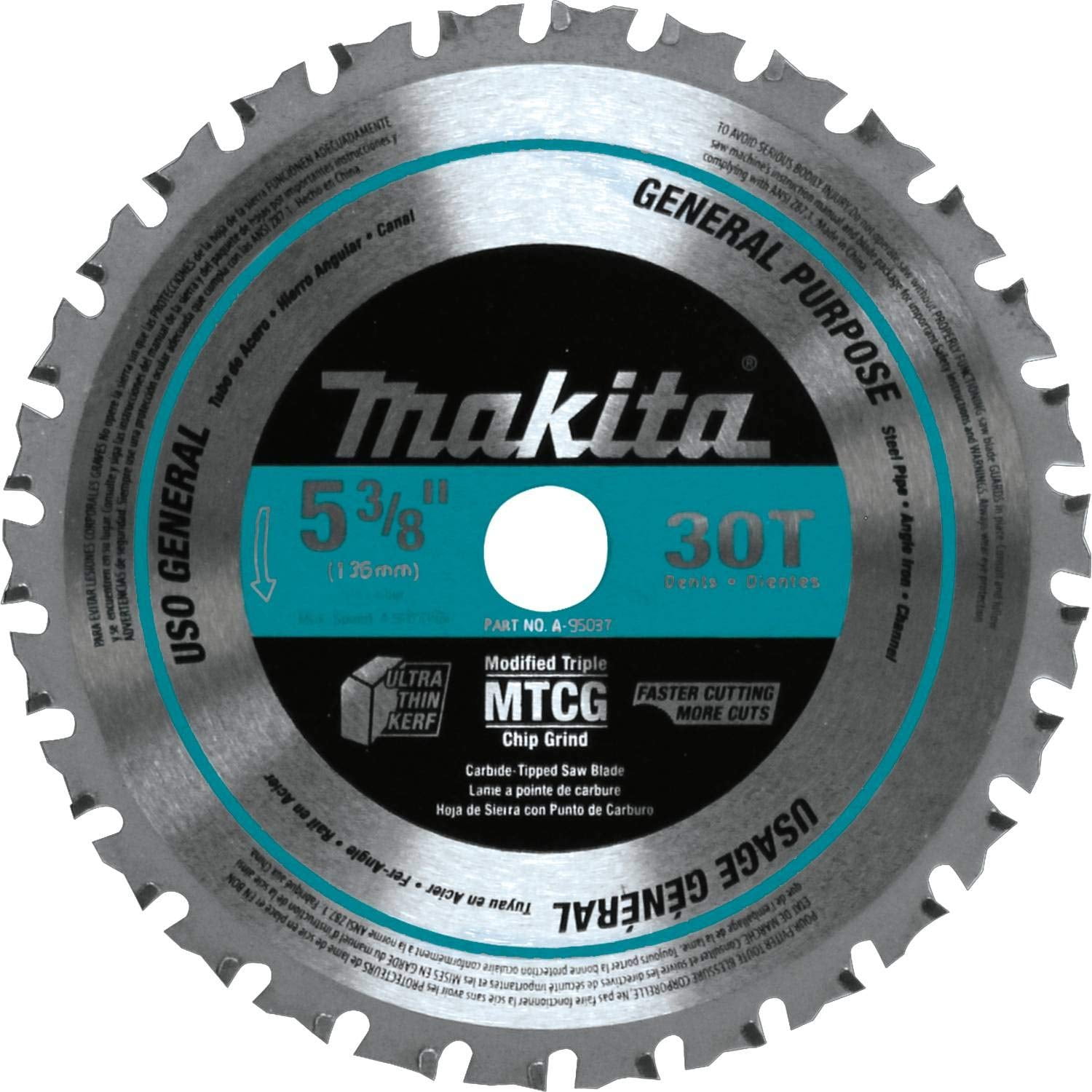 Hoja De Sierra Makita A-95037 Tct 5-3/8 Pulgadas 30t Para Bcs550