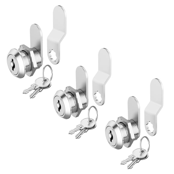 Armario Locks Hecfu, paquete de 3, con llaves, 16 mm, con cerradura tipo leva, aleación de zinc