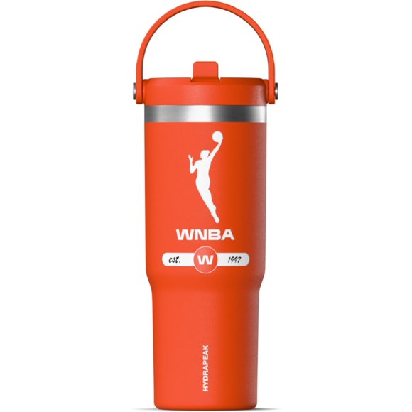 Hydrapeak Vaso Térmico de 32 oz con Licencia Oficial WNBA, con Asa y Tapa con Pajita, Botella de Acero Inoxidable a Prueba de Fugas, Compatible con Viaje y Portavasos