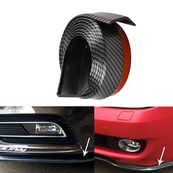 Lip Bumper goma para parachoques delantero tunning universal 2.5mts color carbono