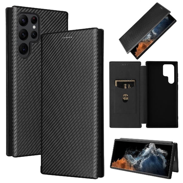 Funda Flip para FOXDOCK Samsung Galaxy S22 Ultra - Funda magnética de negocios, funda protectora delgada