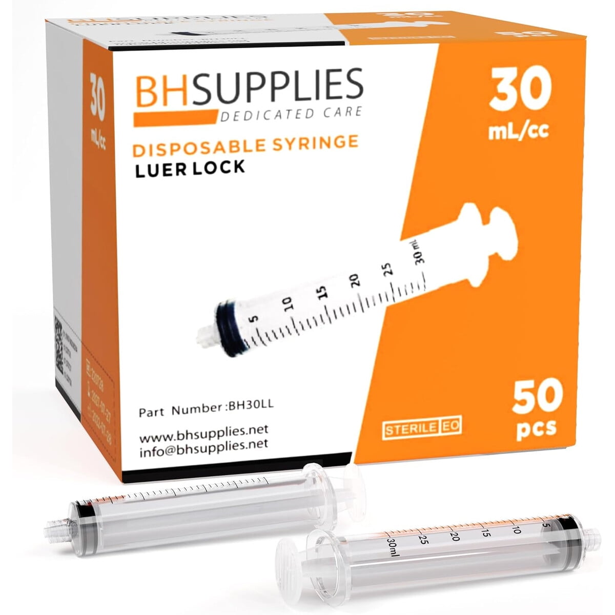 Jeringa Bh Supplies 30ml Luer Lock Estéril Pack 50un