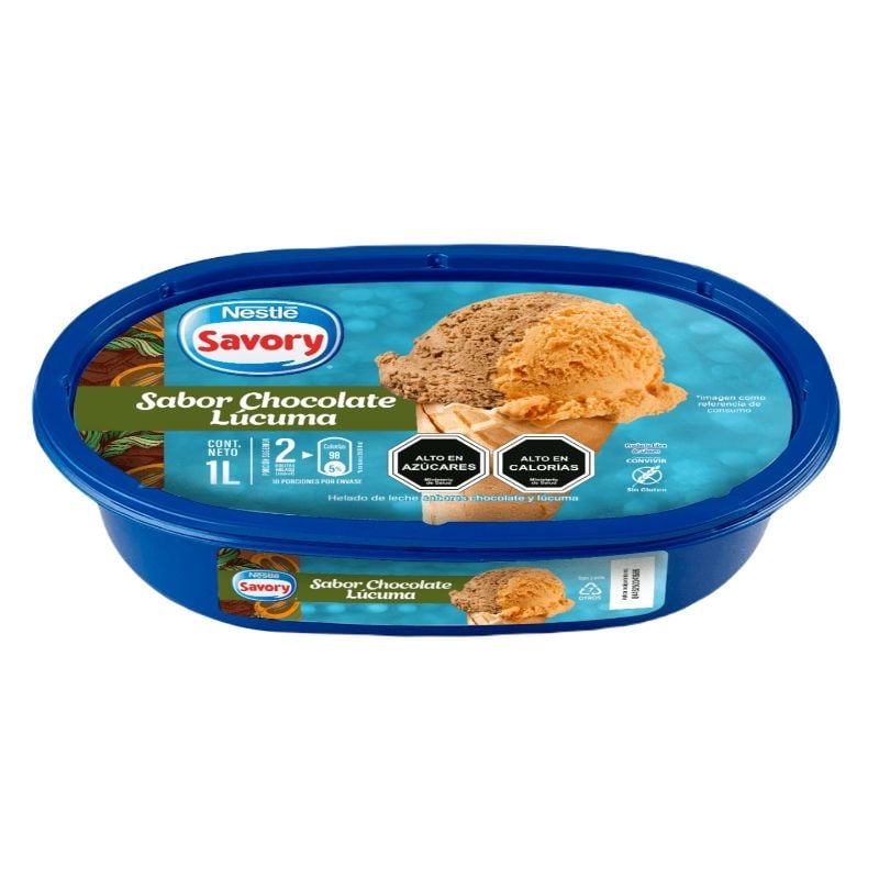 Helado Sabor Chocolate Lúcuma Cassata 1 L Savory