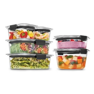Contenedores De Almacenamiento De Alimentos Rubbermaid Brilliance, Juego De 12 Piezas