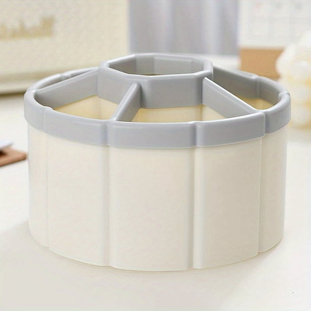 Large Capacity Rotatable Pen Holder for Desktop Storage (6 Grids)