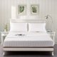 thumbnail image 1 of Juego de cama tamaño King con sábanas de seda satinada Lanest Housing, color blanco marfil, 1 of 7