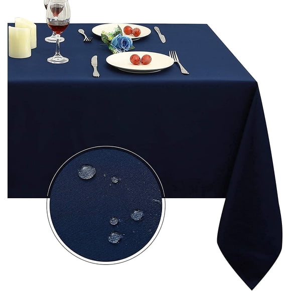 Mantel rectangular Obstal de microfibra 150 x 210 cm, color azul marino