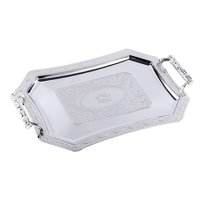 Bothyi - Bandeja Organizadora De Postres Con Patrón De Acero Inoxidable Para La Cena De La Cocina Del Hogar