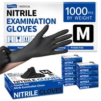 Guantes De Nitrilo Supmedic, Serie Skf, 3.5 Mil, Negros, Medianos, 1000 Unidades