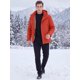 thumbnail image 2 of INSPIRE CHIC Chaqueta de Invierno para Hombre con Capucha y Cremallera Completa, Acolchada y Gruesa, Talla S, Rojo, 2 of 5