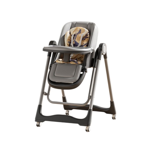 Silla Para Comer Y Mecedora 2 En 1 Multifuncional Plegable Y Bandeja Extraible Gris